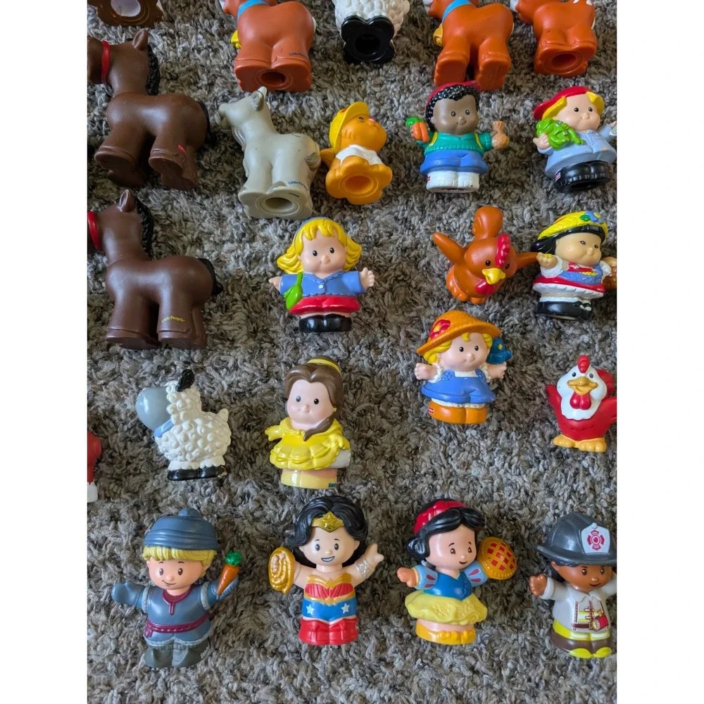 Fisher-Price Little People Lot of 31 Figures Farm Animals Horses Disney Princes